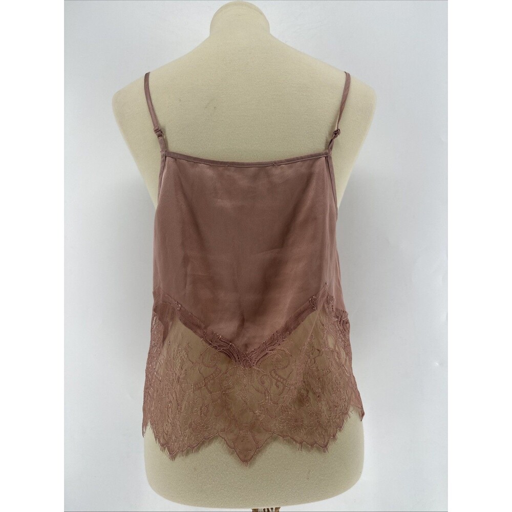 WAYF Satin Sleeveless Blouse Lace Trim - Picture 8 of 11